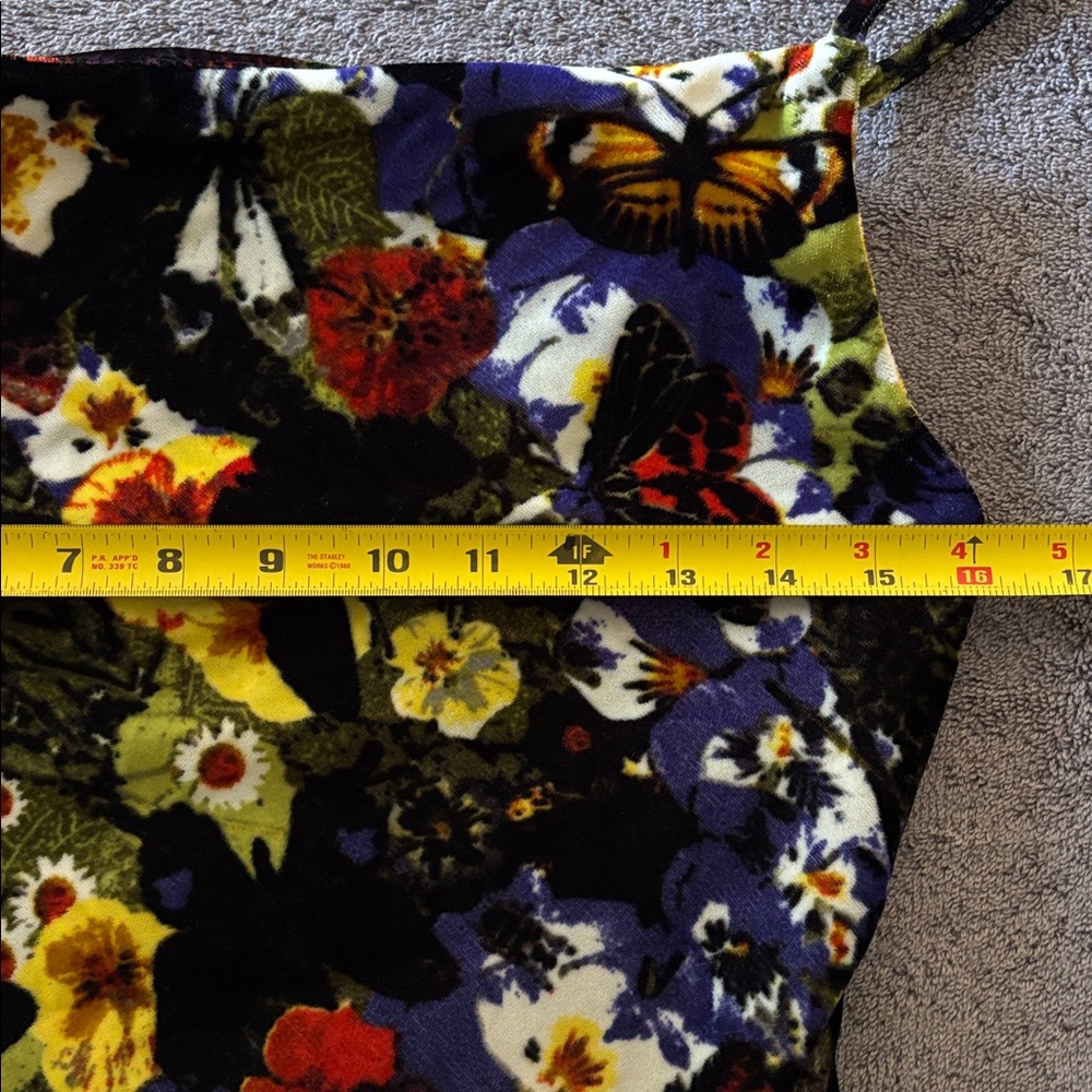 NWT Urban Outfitters Mallory Black Floral‎ Velvet Cowl Neck Slip Dress Size S - Picture 7 of 9